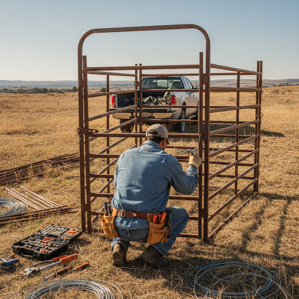 Create a realistic, professional service-business photograph showing Corral Trap Rental from behind, with the backs of their heads visible. Do not show any faces, facial features, front-facing views or side views, profiles, or identifiable 